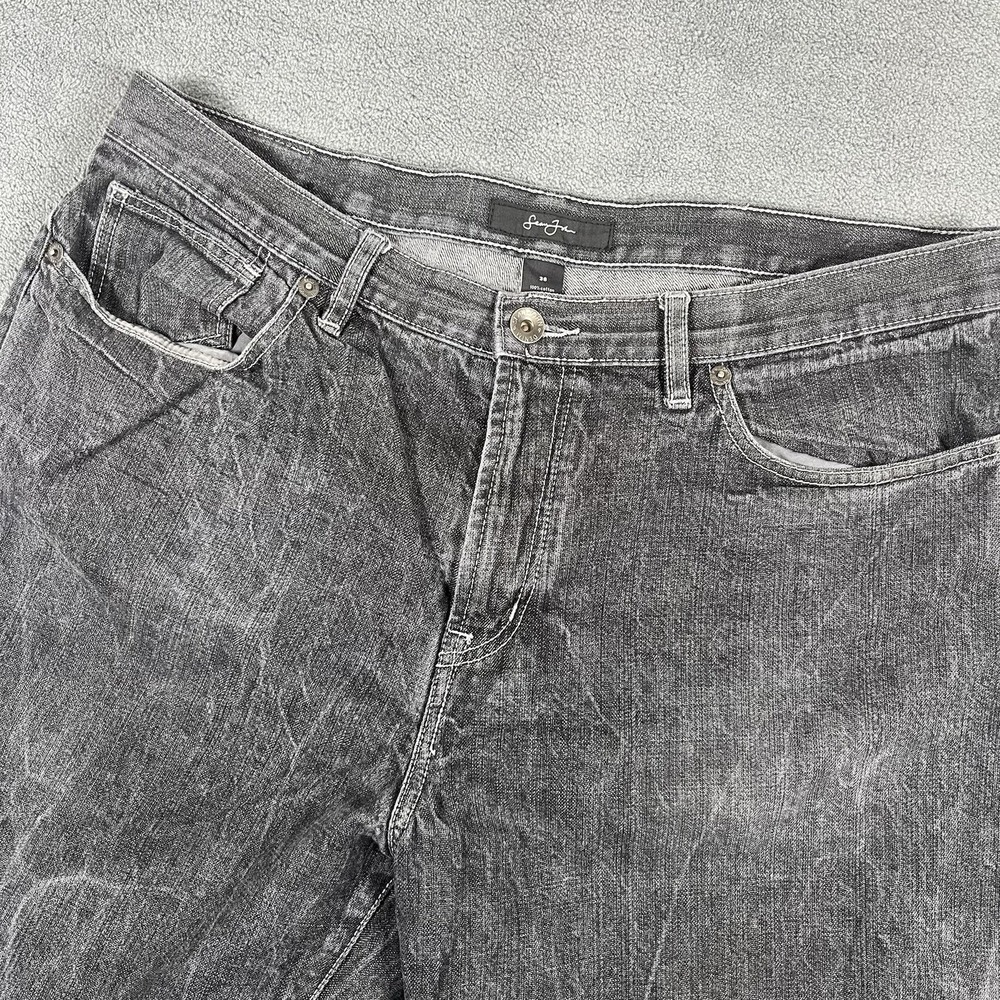 Sean John Embroidered Wide Leg Jean Men Relaxed Streetwear Baggy Denim 38X33 Y2K - Picture 2 of 8